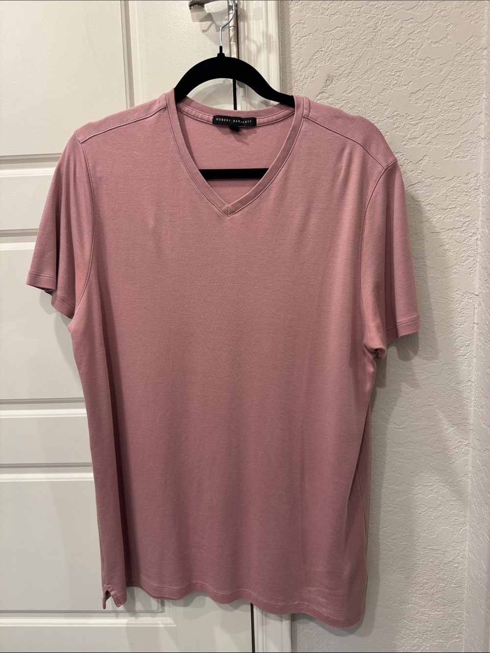 Robert Talbott Men's V-Neck Short Sleeve Shirt - Rose